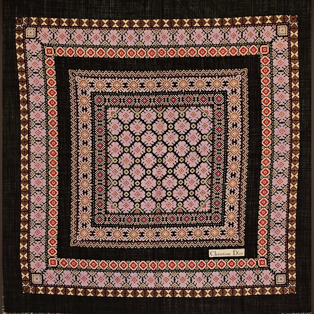 Christian Dior Black Multicolor Scarf - Picture 2 of 2